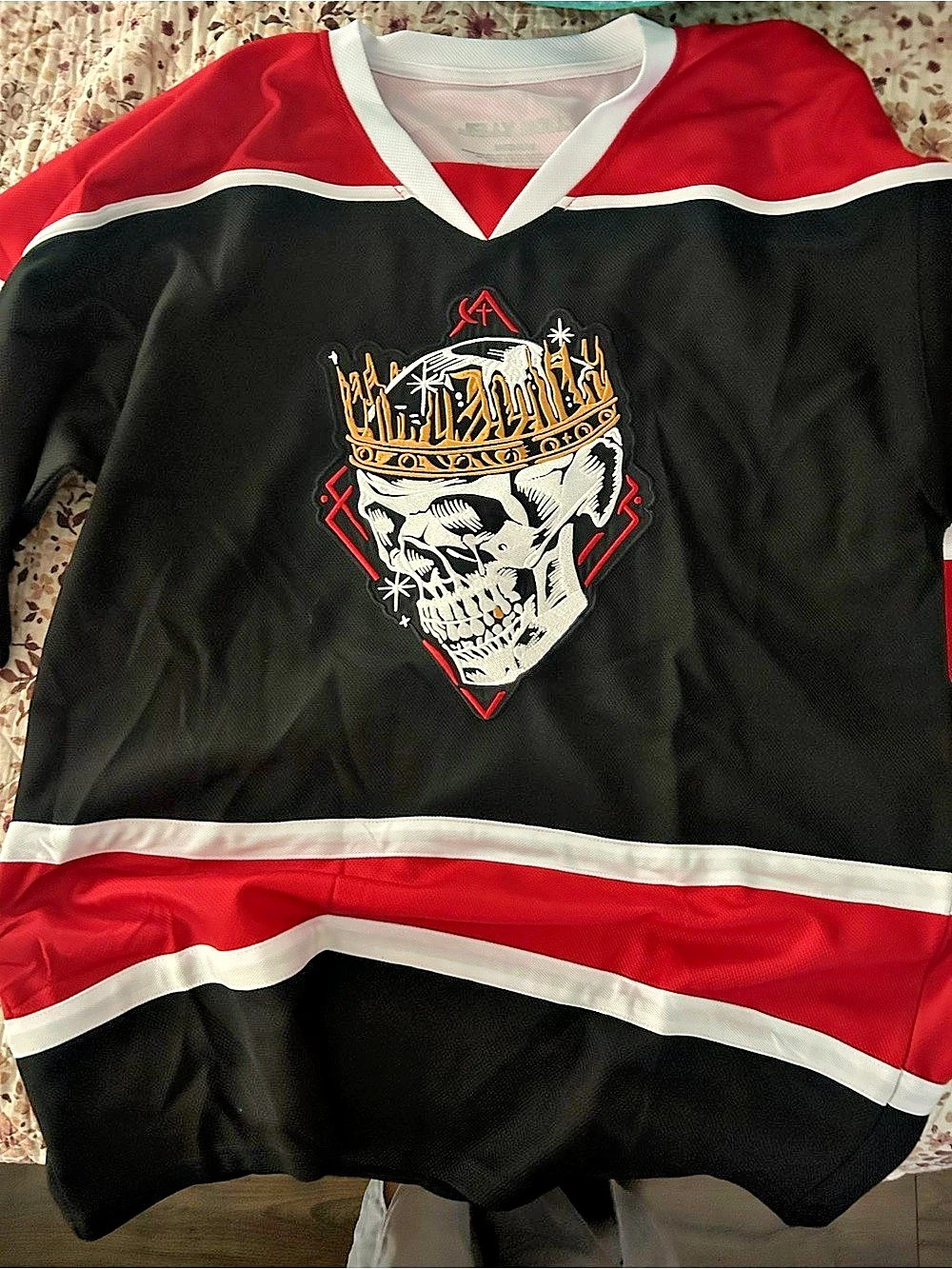 Jelly Roll Bubba 41 Reaper Head Hockey Jersey Black & Red Whitsitt Chapel